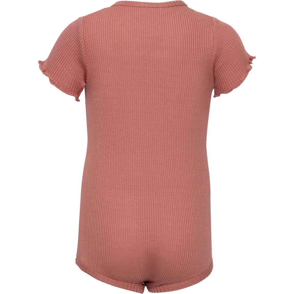 minimalisma Bingo - silk short sleeve bodysuit Body Antique Red