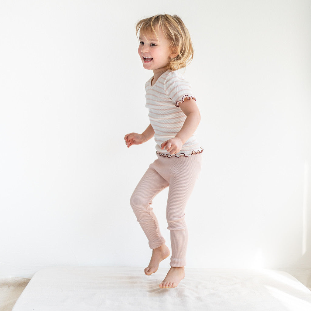 minimalisma Blomst 2-6Y Blouse for kids Sweet Stripes with Hibiscus Contrast