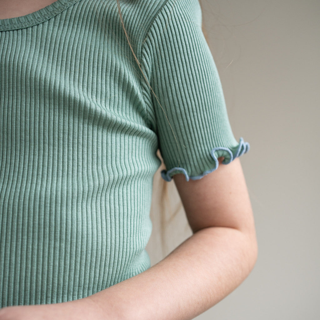 minimalisma Blomst 6-12Y Blouse for kids Aurora with Clearwater Contrast