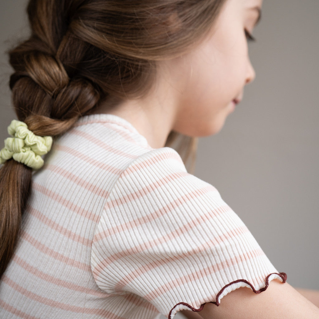 minimalisma Blomst 6-12Y Blouse for kids Sweet Stripes with Hibiscus Contrast