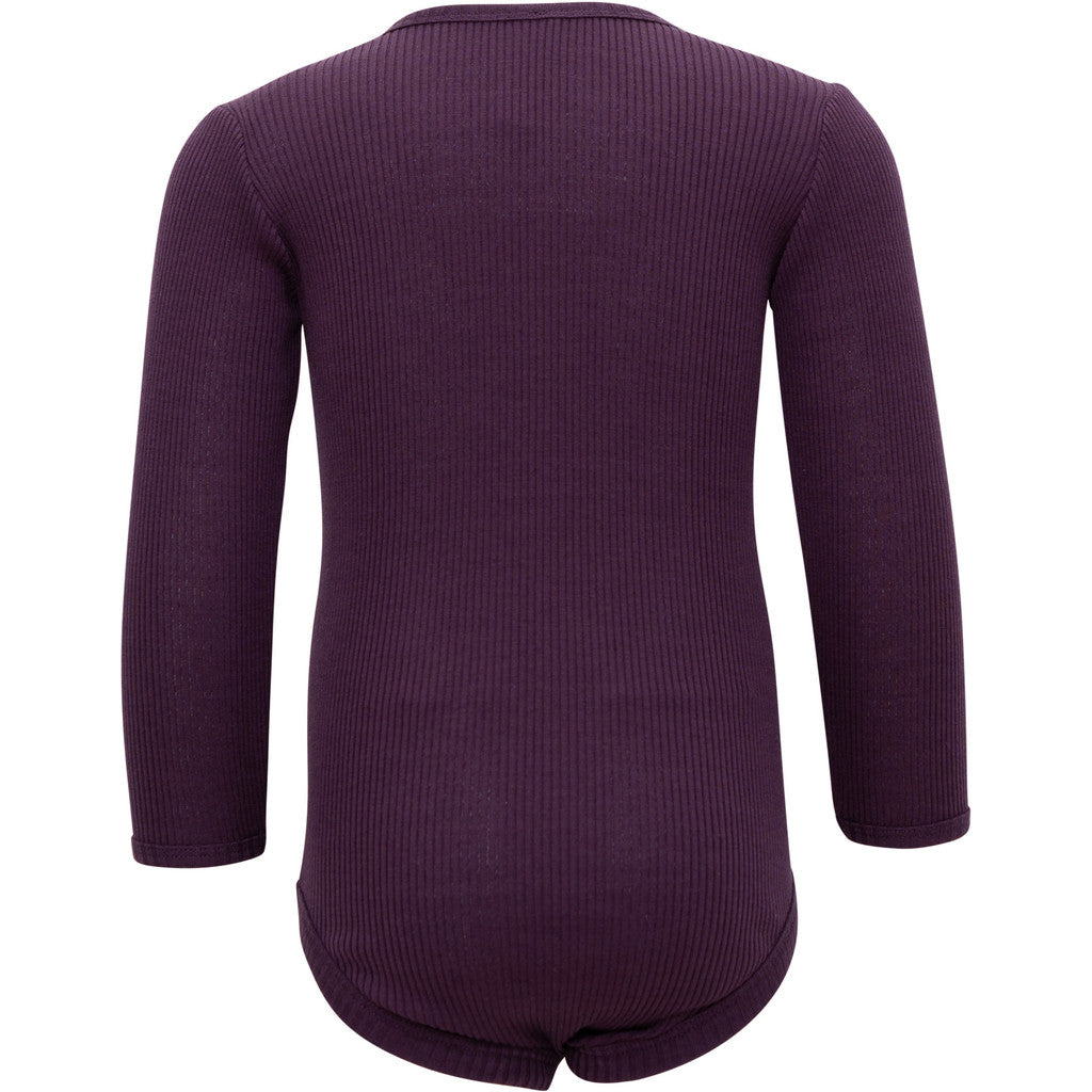 minimalisma Bono - Baby silk long sleeve bodysuit Body Blackberry