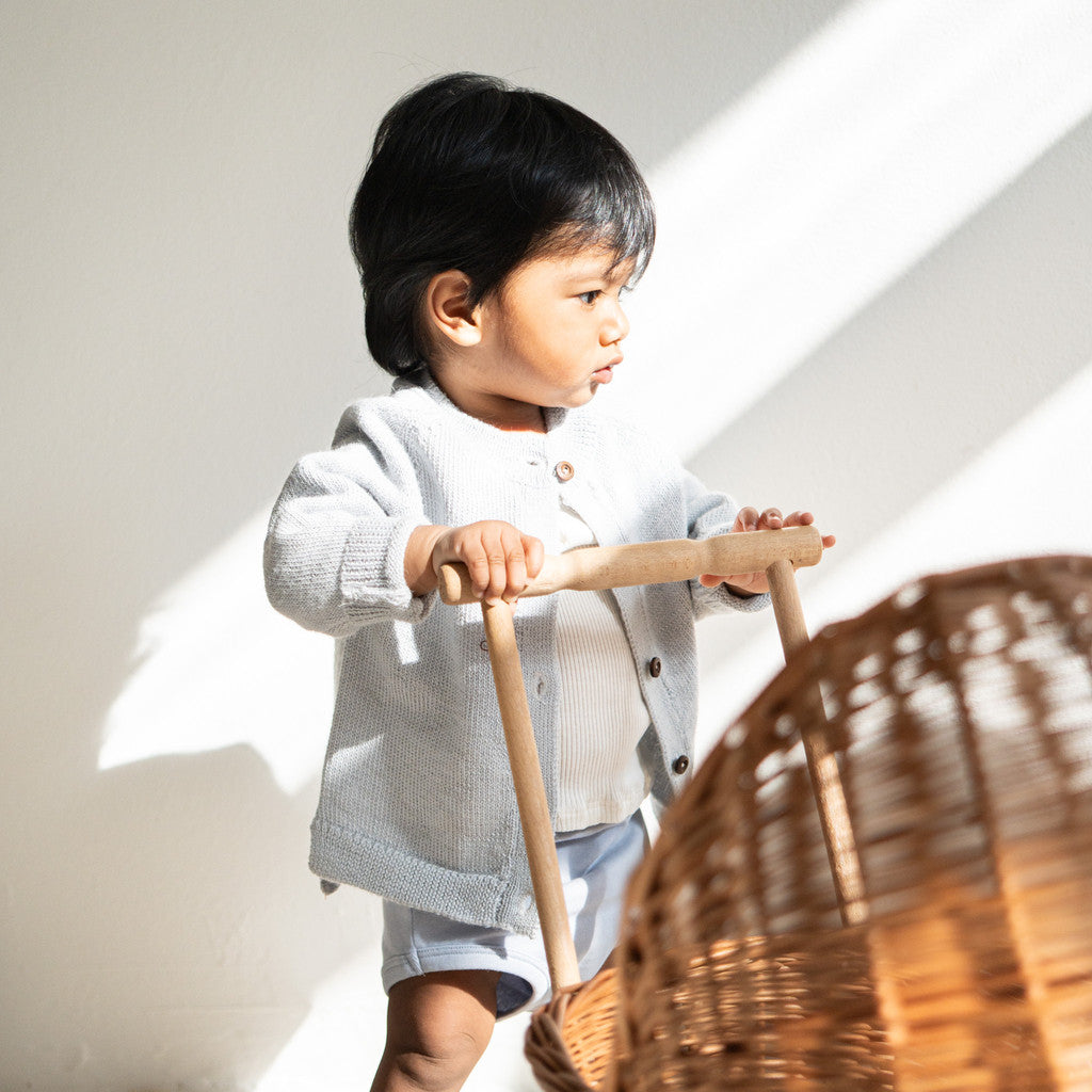 minimalisma Kobenhavn - alpaca cardigan for kids Blouse for babies and kids Powder Blue