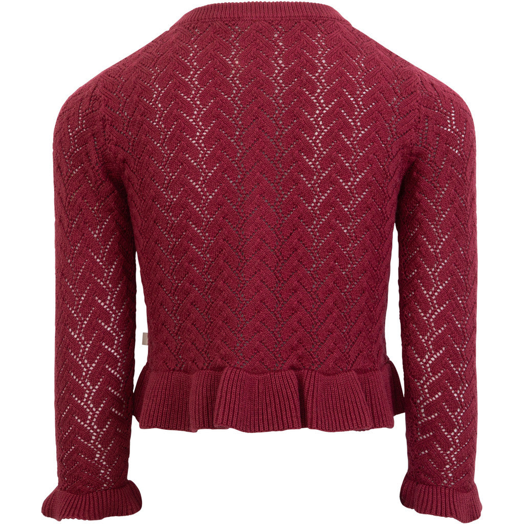 minimalisma Wonder - Childen's organic cotton/cashmere open knit cardigan Blouse for kids Burgundy