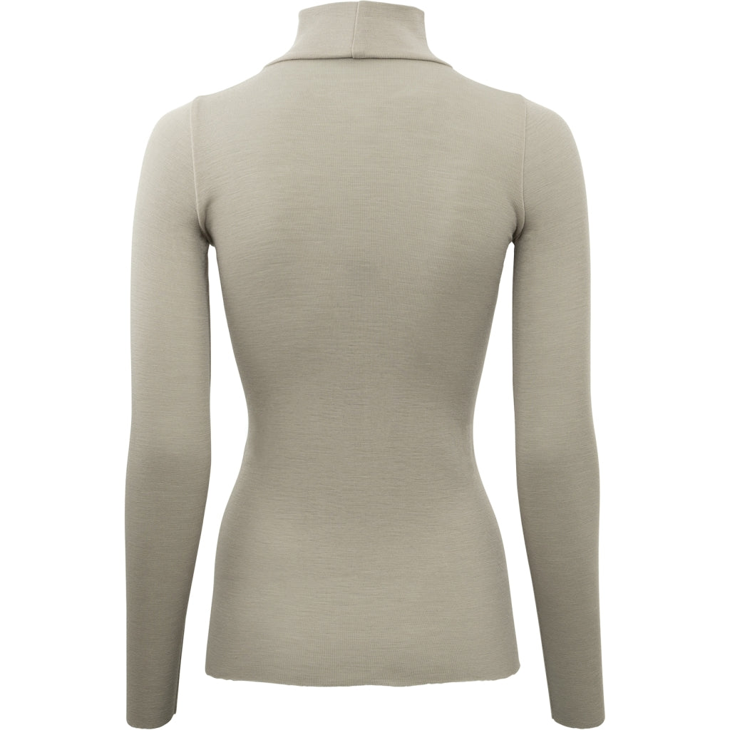 minimalisma Vakrast - Women's wool long sleeve turtleneck Blouse for women Winter Fog