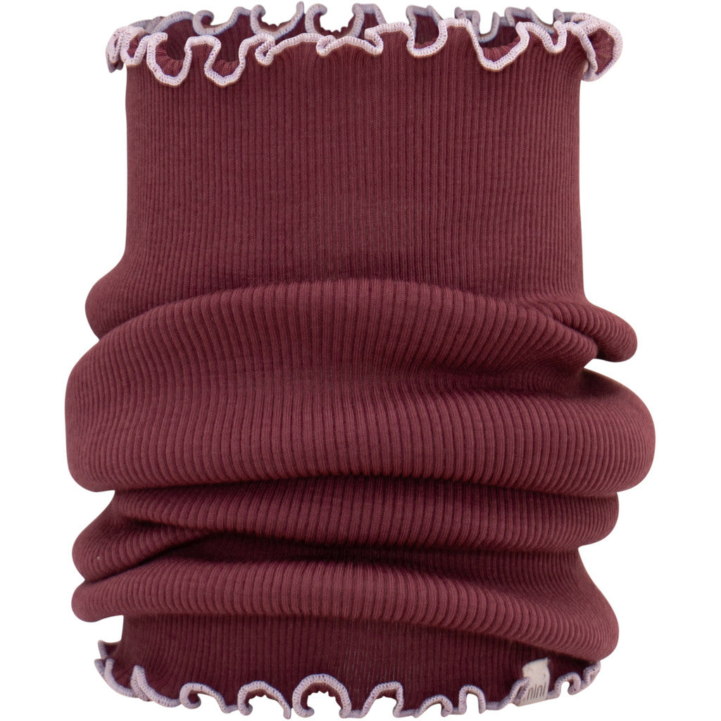 minimalisma Aha - Children's wool tube scarf Bib / Hairband / Acc Bordeaux with Peony
