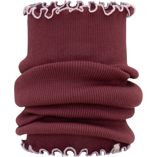 minimalisma Aha - Children's wool tube scarf Bib / Hairband / Acc Bordeaux with Peony