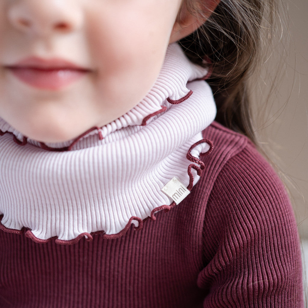 minimalisma Aha - Children's wool tube scarf Bib / Hairband / Acc Peony with Bordeaux
