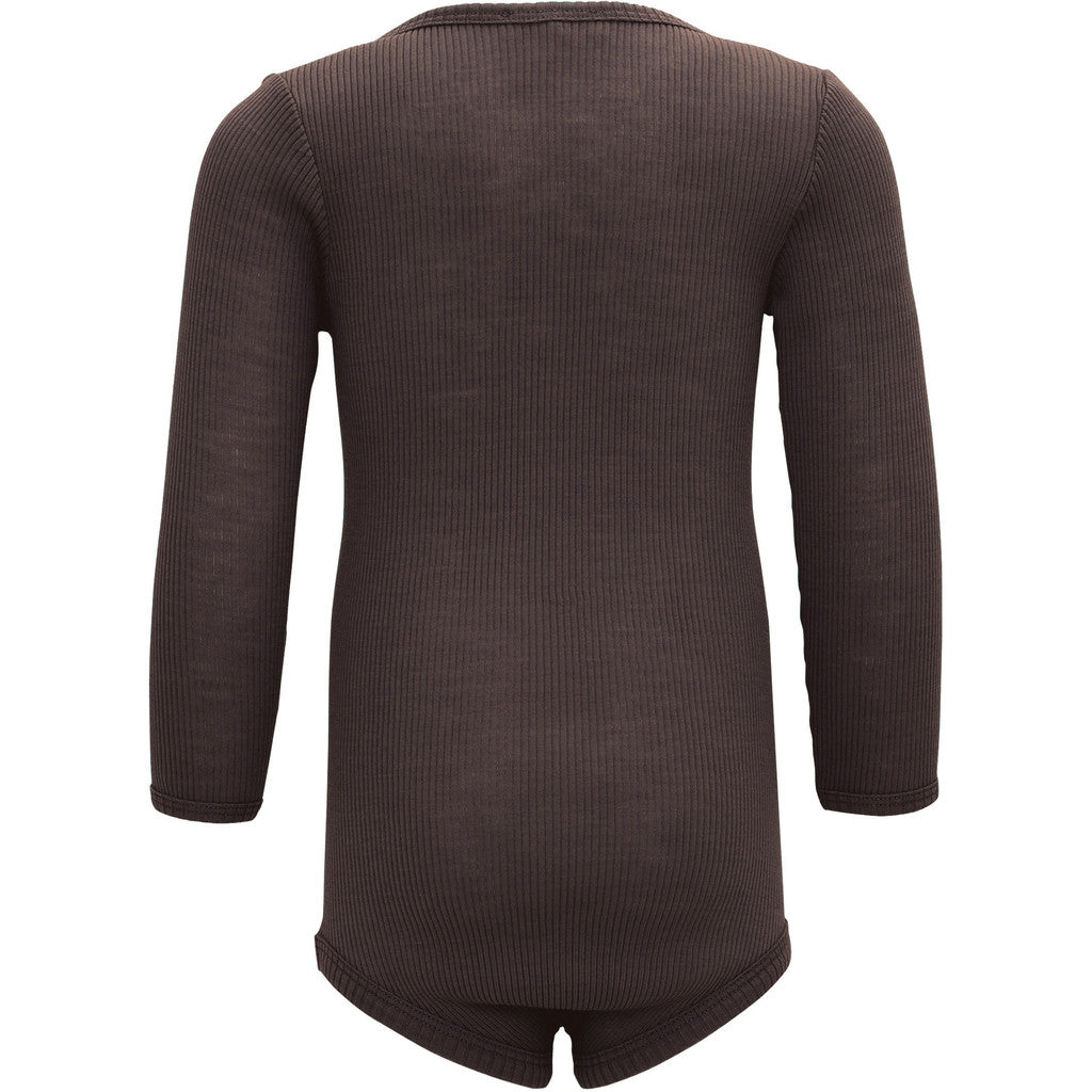 minimalisma Alaska - long-sleeve merino wool body Body Dark Chocolate
