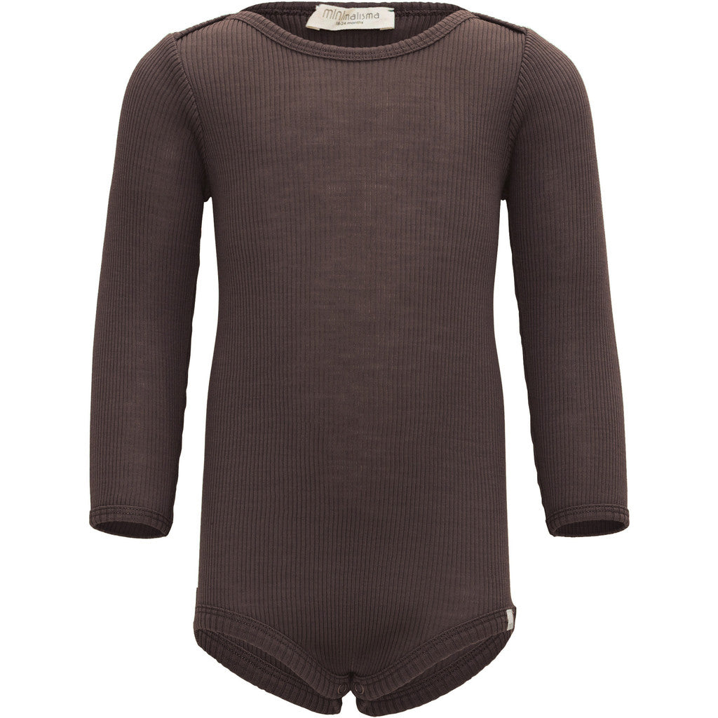 minimalisma Alaska - long-sleeve merino wool body Body Dark Chocolate