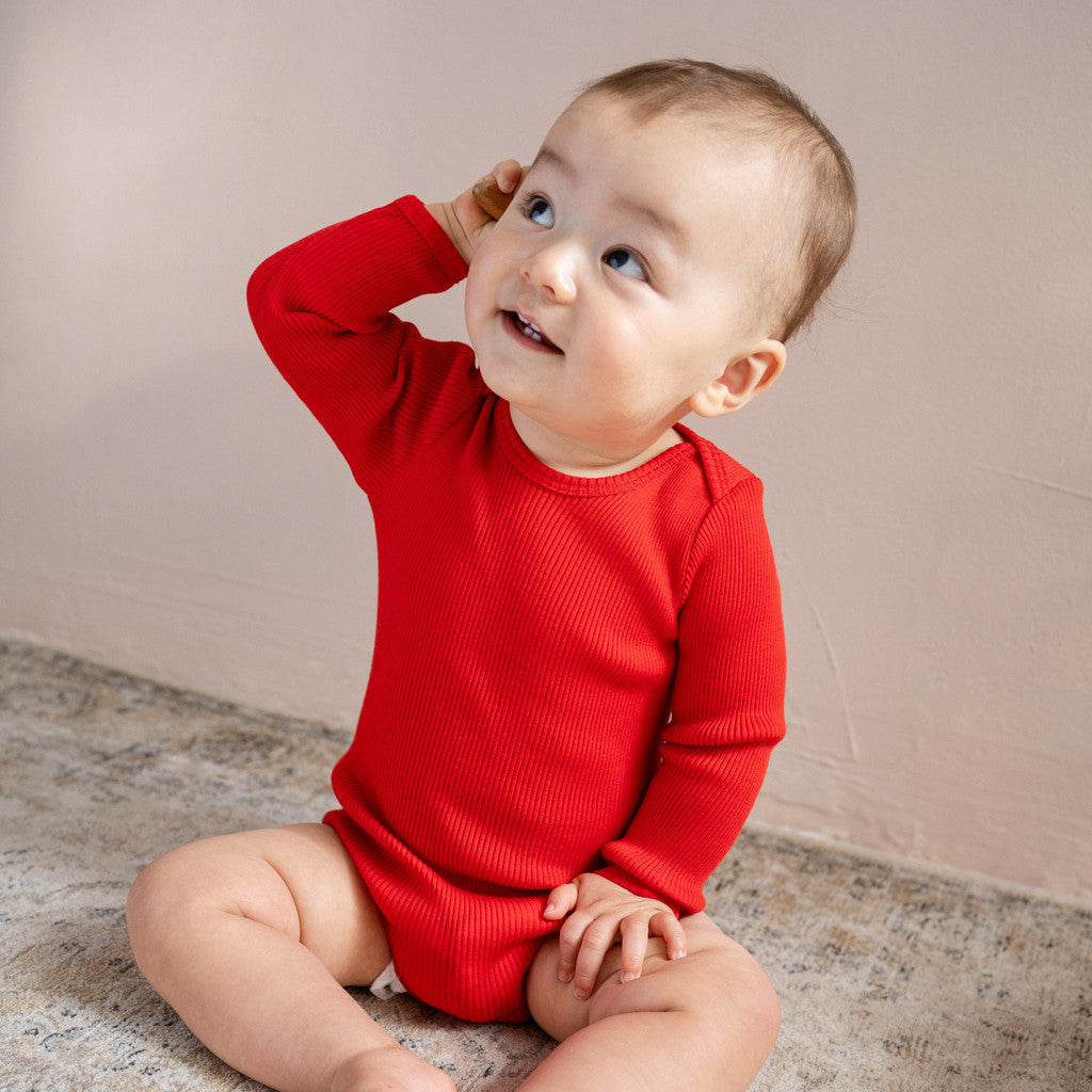minimalisma Alaska - long-sleeve merino wool body Body Red
