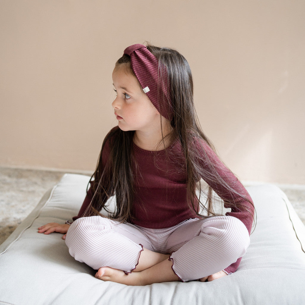 minimalisma Alba - Children's wool headband Bib / Hairband / Acc Bordeaux