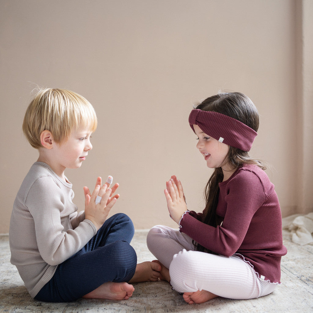 minimalisma Alba - Children's wool headband Bib / Hairband / Acc Bordeaux