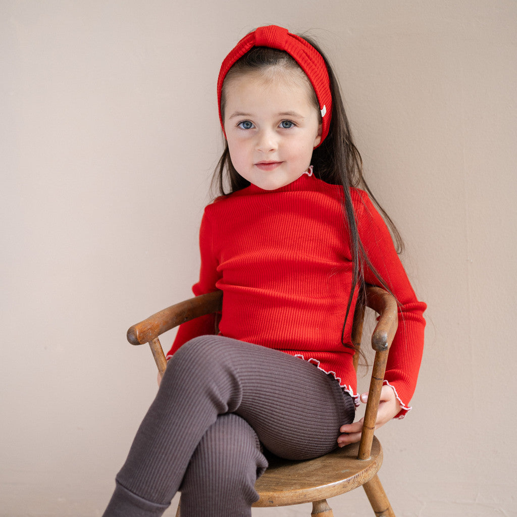 minimalisma Alba - Children's wool headband Bib / Hairband / Acc Red