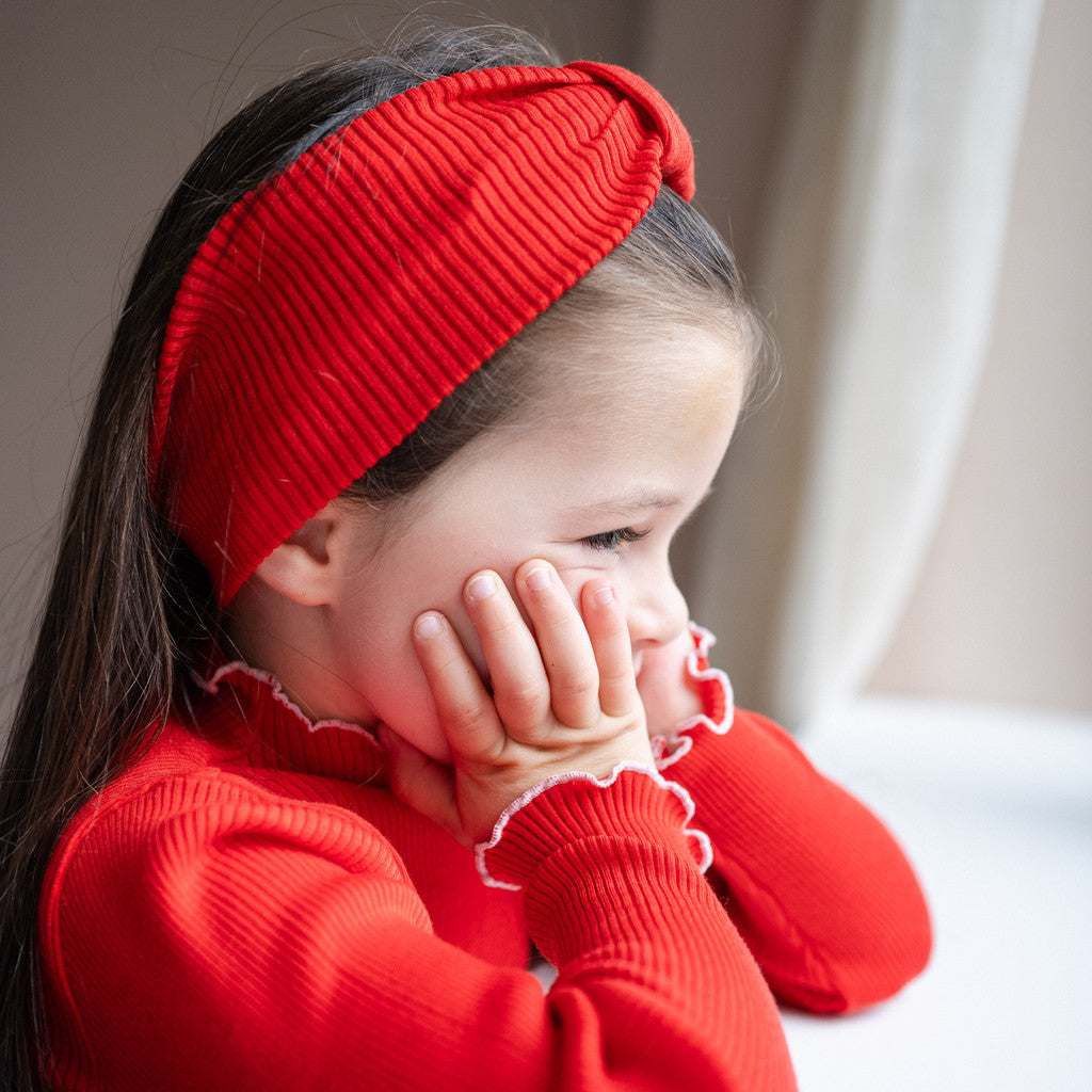 minimalisma Alba - Children's wool headband Bib / Hairband / Acc Red