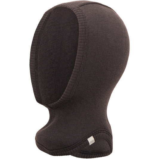 minimalisma Alephant - Children's wool balaclava Hat / Bonnet Dark Chocolate
