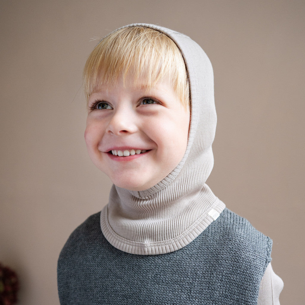 minimalisma Alephant - Children's wool balaclava Hat / Bonnet Hemp