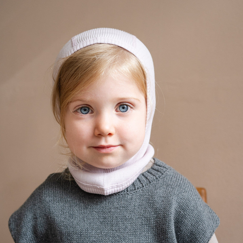 minimalisma Alephant - Children's wool balaclava Hat / Bonnet Peony