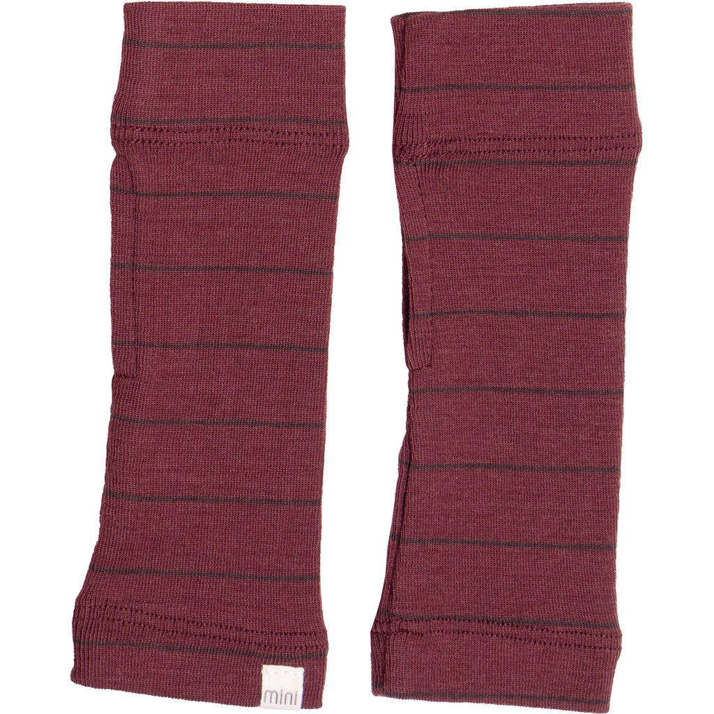 minimalisma Alin - Children's wool fingerless gloves Bib / Hairband / Acc Bordeaux Stripes