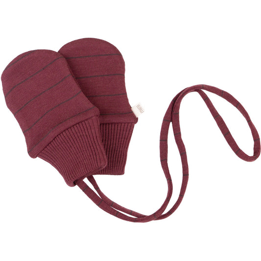 minimalisma Allo - Baby wool mittens Bib / Hairband / Acc Bordeaux Stripes