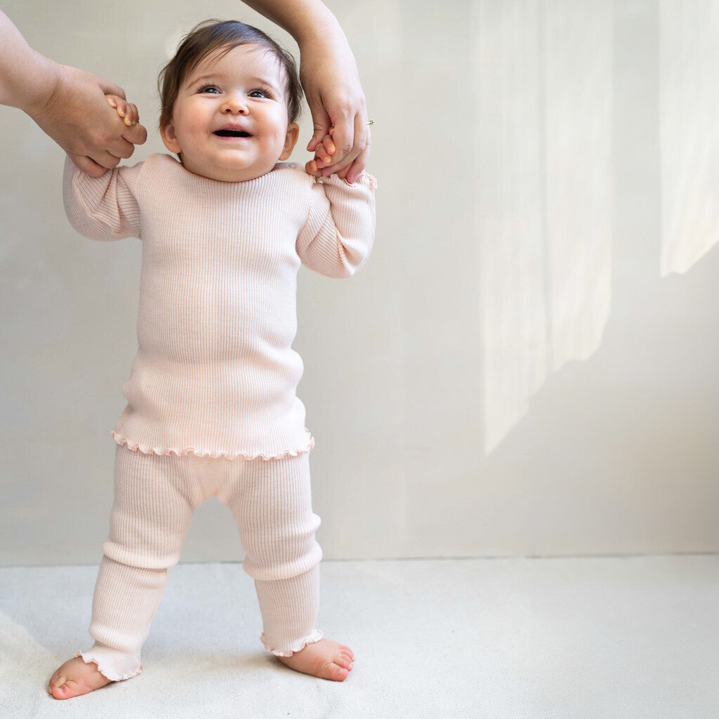 minimalisma Alpine-frill Blouse for babies Pale Blush