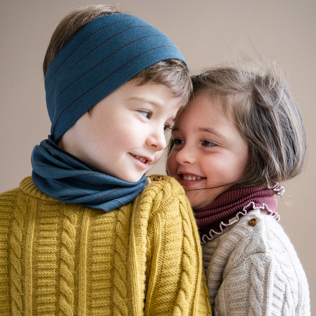 minimalisma Alva - Children's wool snood Bib / Hairband / Acc Surf Stripes