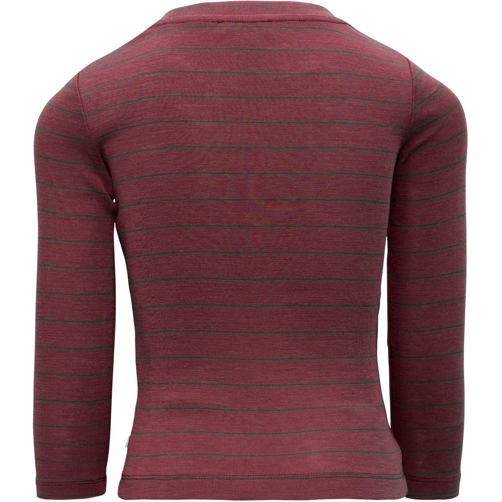 minimalisma Amigo - Children's wool long sleeve top Blouse for kids Bordeaux Stripes
