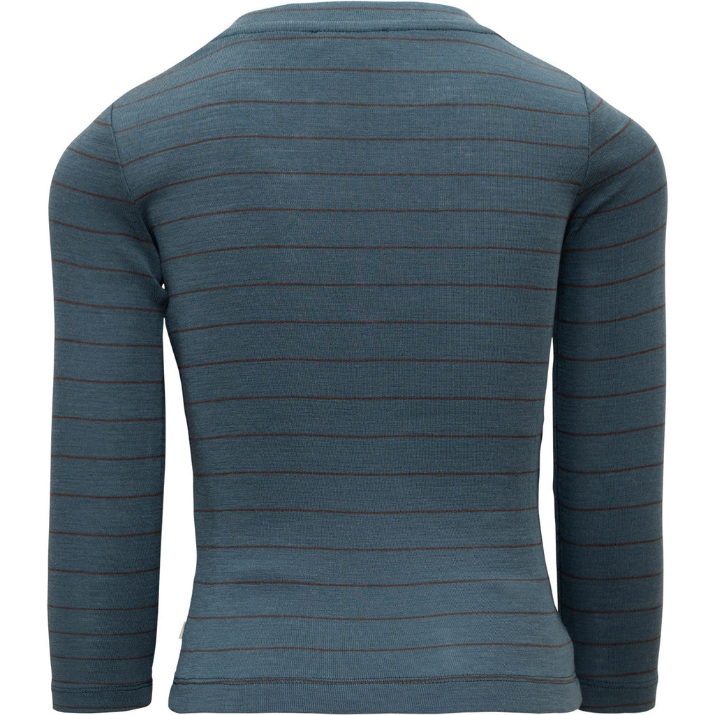 minimalisma Amigo - Children's wool long sleeve top Blouse for kids Surf Stripes