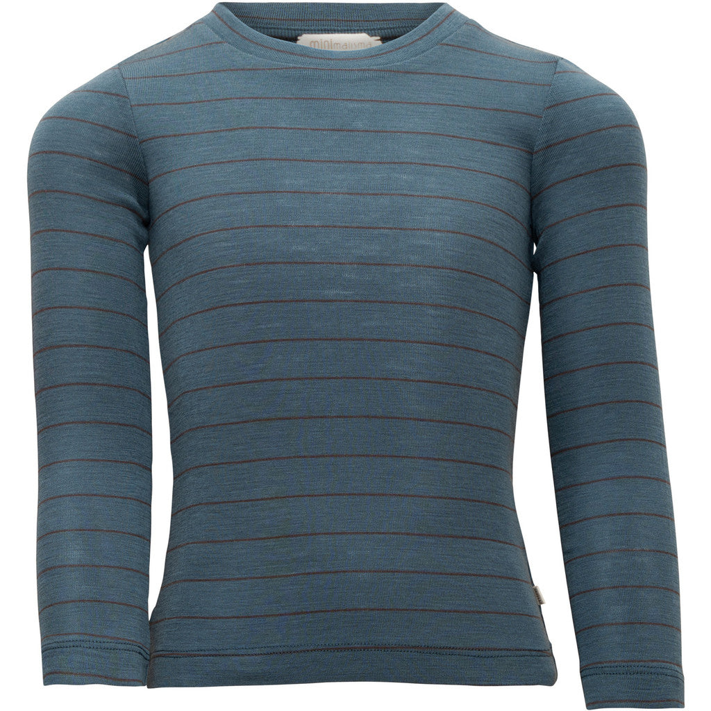 minimalisma Amigo - Children's wool long sleeve top Blouse for kids Surf Stripes