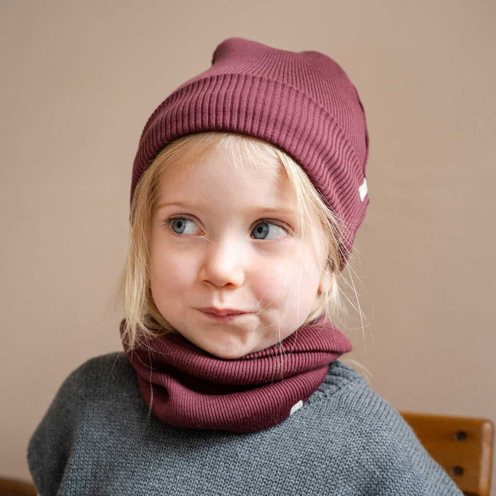 minimalisma Argir - Children's wool snood Bib / Hairband / Acc Bordeaux