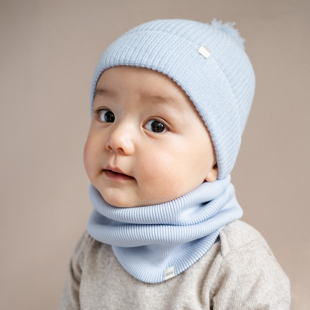 minimalisma Argir - Children's wool snood Bib / Hairband / Acc Frost Blue