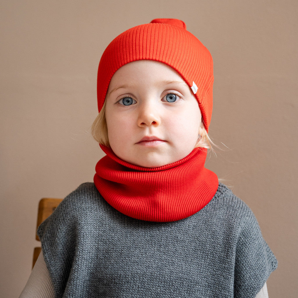 minimalisma Argir - Children's wool snood Bib / Hairband / Acc Red