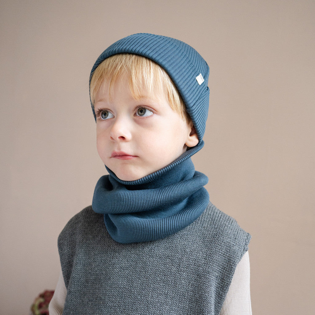 minimalisma Argir - Children's wool snood Bib / Hairband / Acc Surf Blue