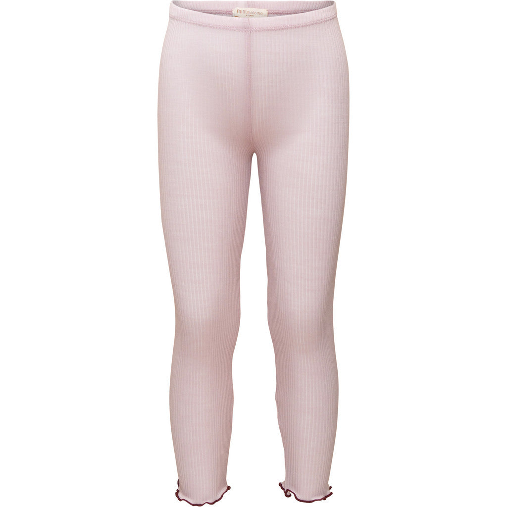 minimalisma Arona-frill - Babies and children's wool leggings Leggings / pants for babies and kids Peony with Bordeaux