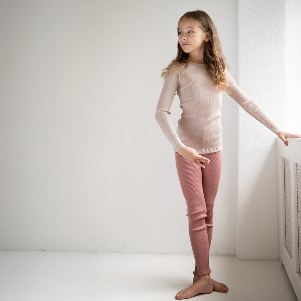 minimalisma Arona-frill 0-6Y Leggings / pants for babies and kids Rose