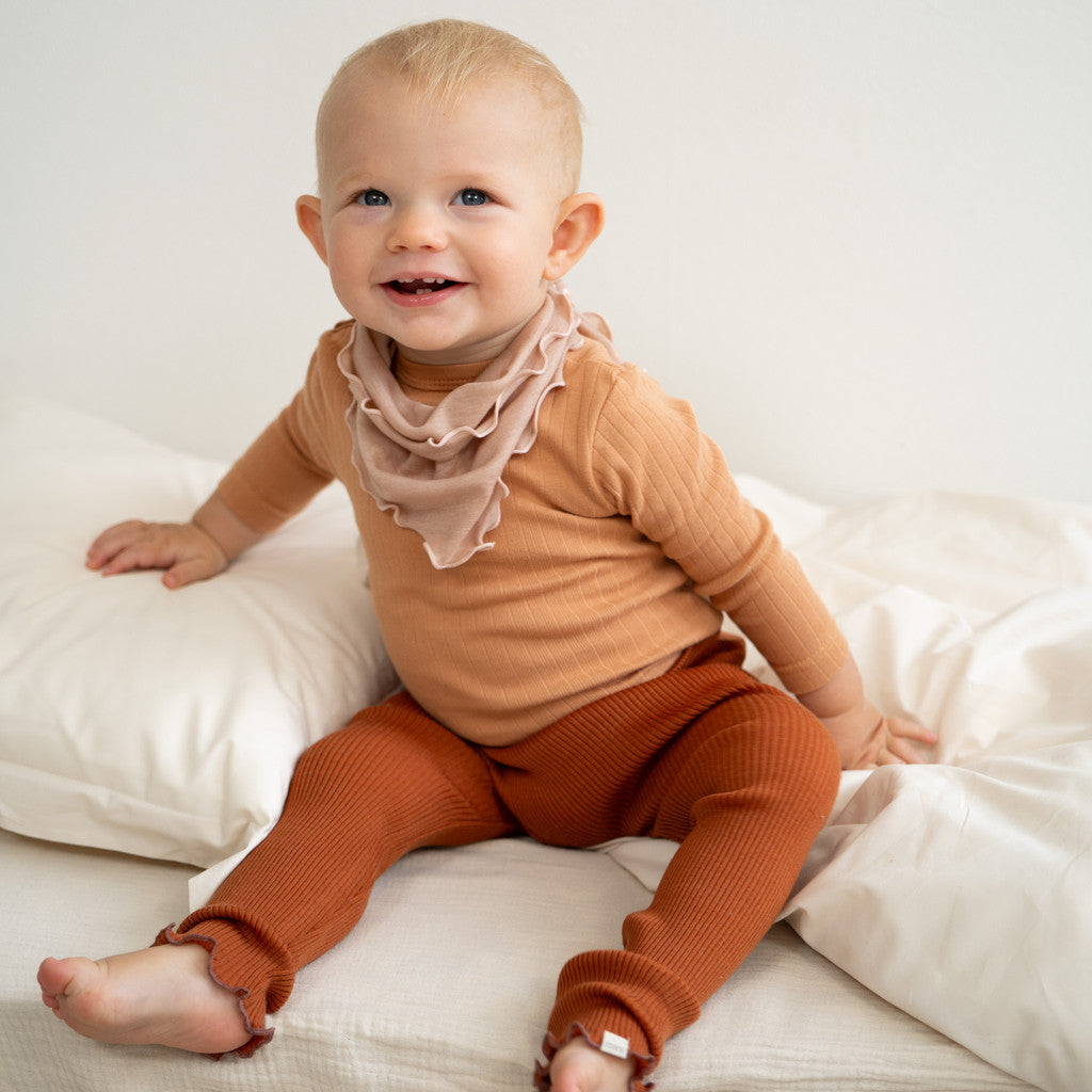 minimalisma Arona-frill 0-6Y Leggings / pants for babies and kids Rust