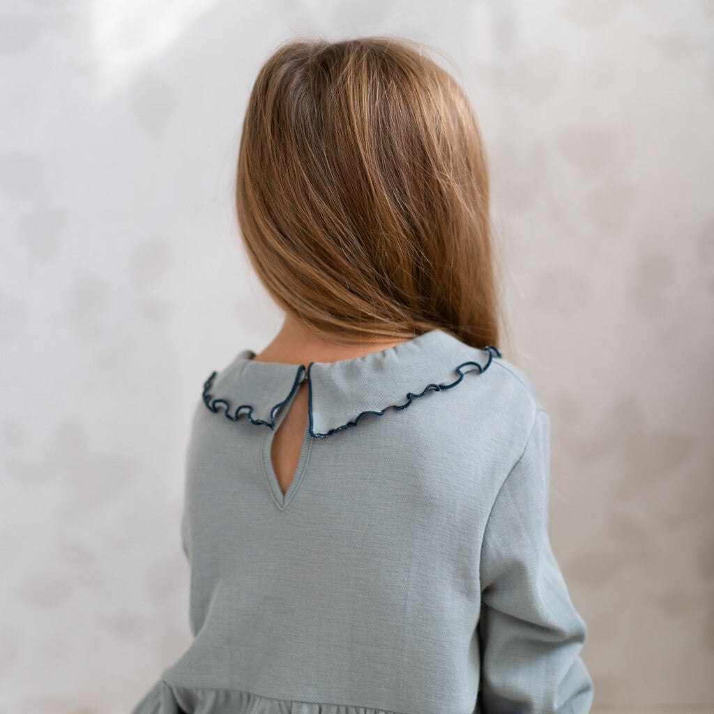 minimalisma Artistic 2-6Y Dress Arctic Mist with Midnight contrast