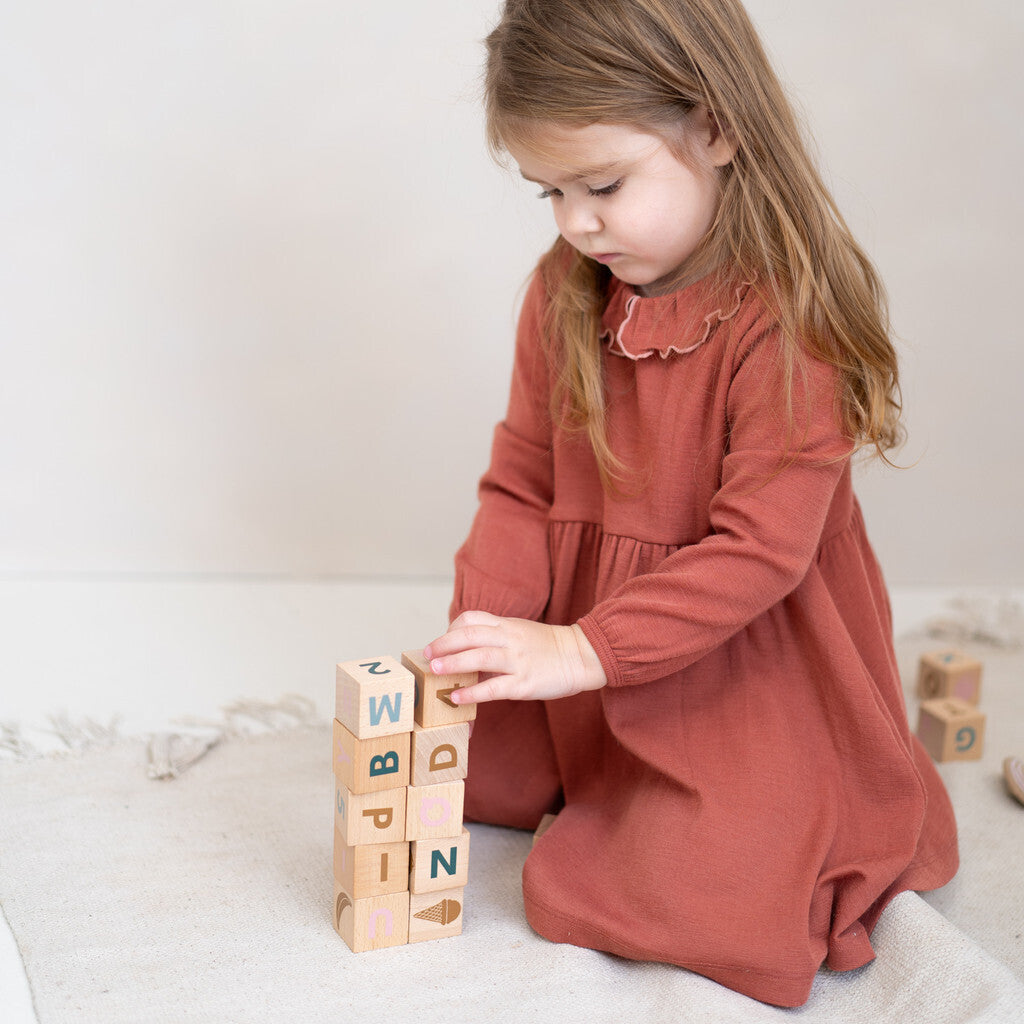 minimalisma Artistic 2-6Y Dress Autumn Blush with Cloudberry contrast