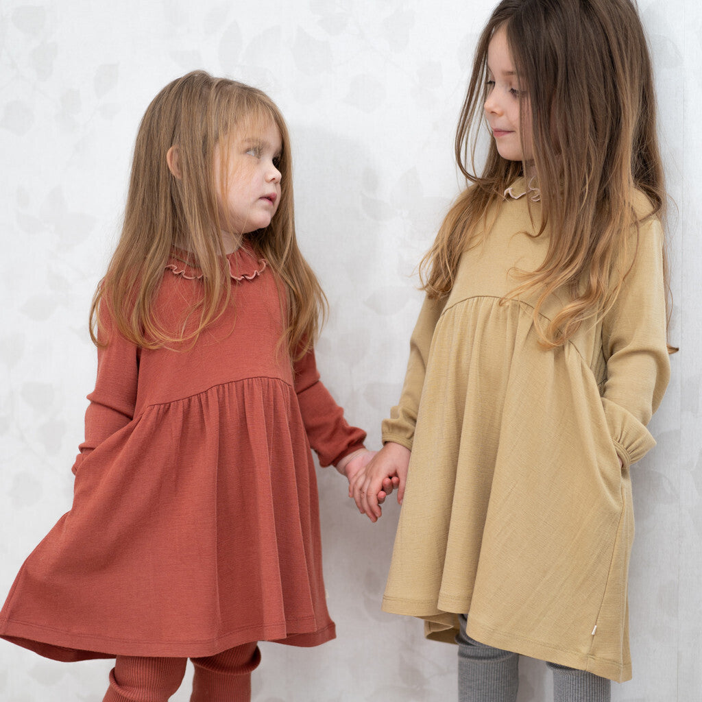 minimalisma Artistic 2-6Y Dress Autumn Blush with Cloudberry contrast