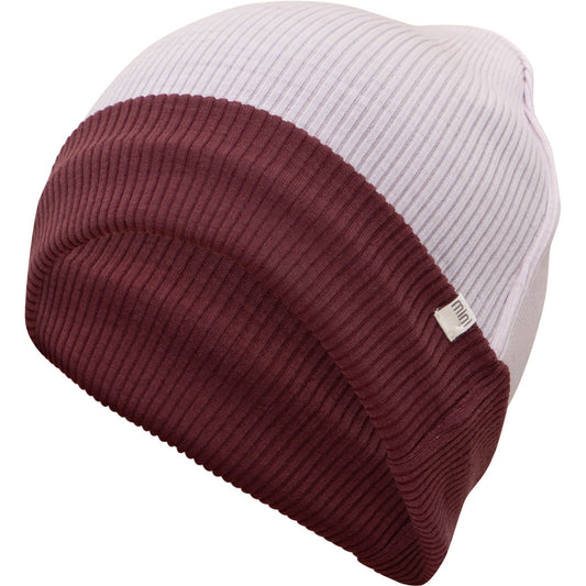 minimalisma Arvid contrast - Children's wool beanie Hat / Bonnet Peony with Bordeaux