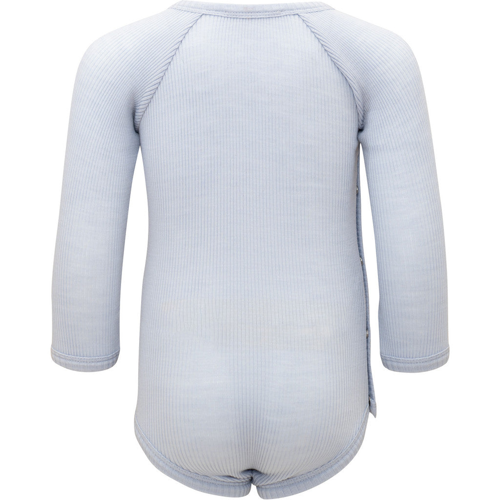 minimalisma Ask - Baby wool long sleeve bodysuit Body Frost Blue