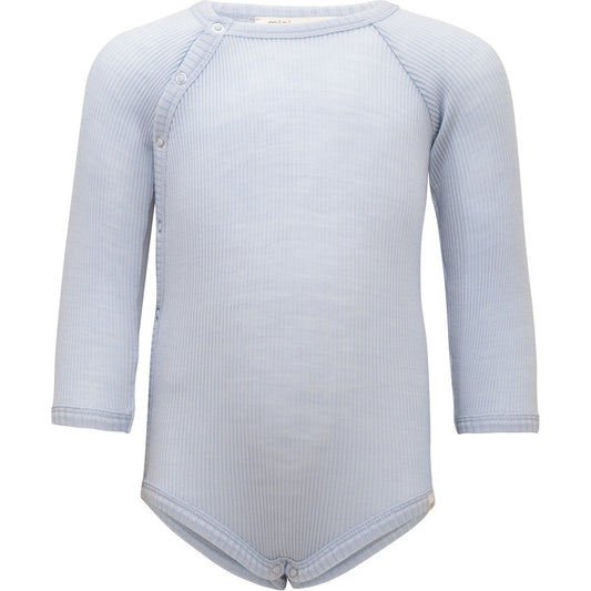 minimalisma Ask - Baby wool long sleeve bodysuit Body Frost Blue