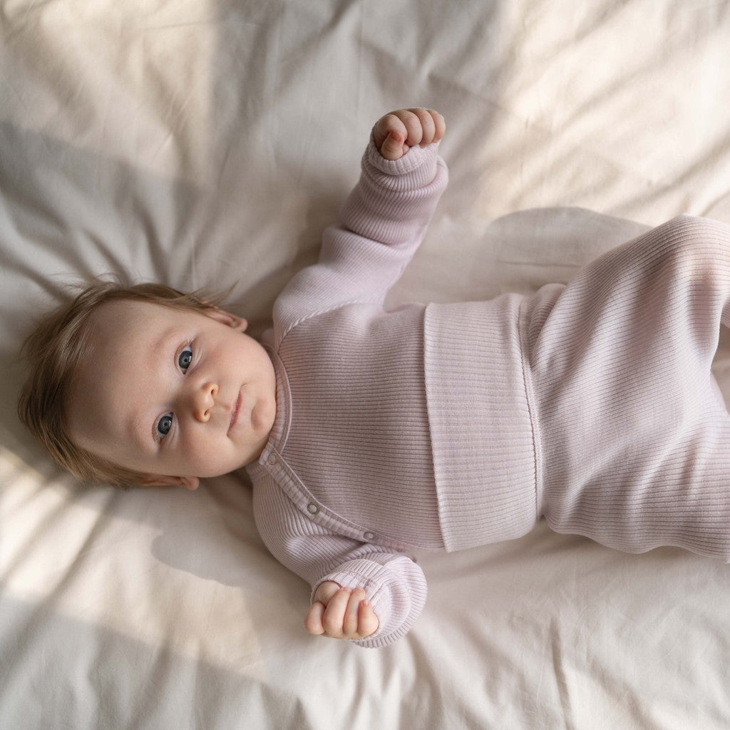 minimalisma Ask - Baby wool long sleeve bodysuit Body Peony