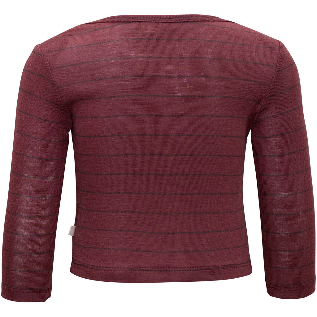 minimalisma Aspin - Baby wool long sleeve top Blouse for babies Bordeaux Stripes