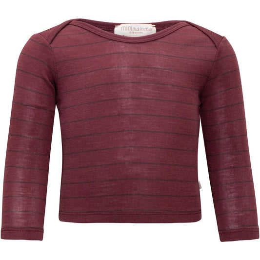 minimalisma Aspin - Baby wool long sleeve top Blouse for babies Bordeaux Stripes