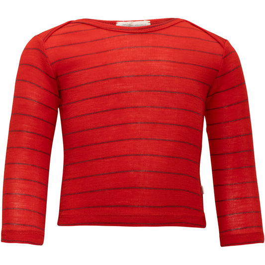 minimalisma Aspin - Baby wool long sleeve top Blouse for babies Red Stripes