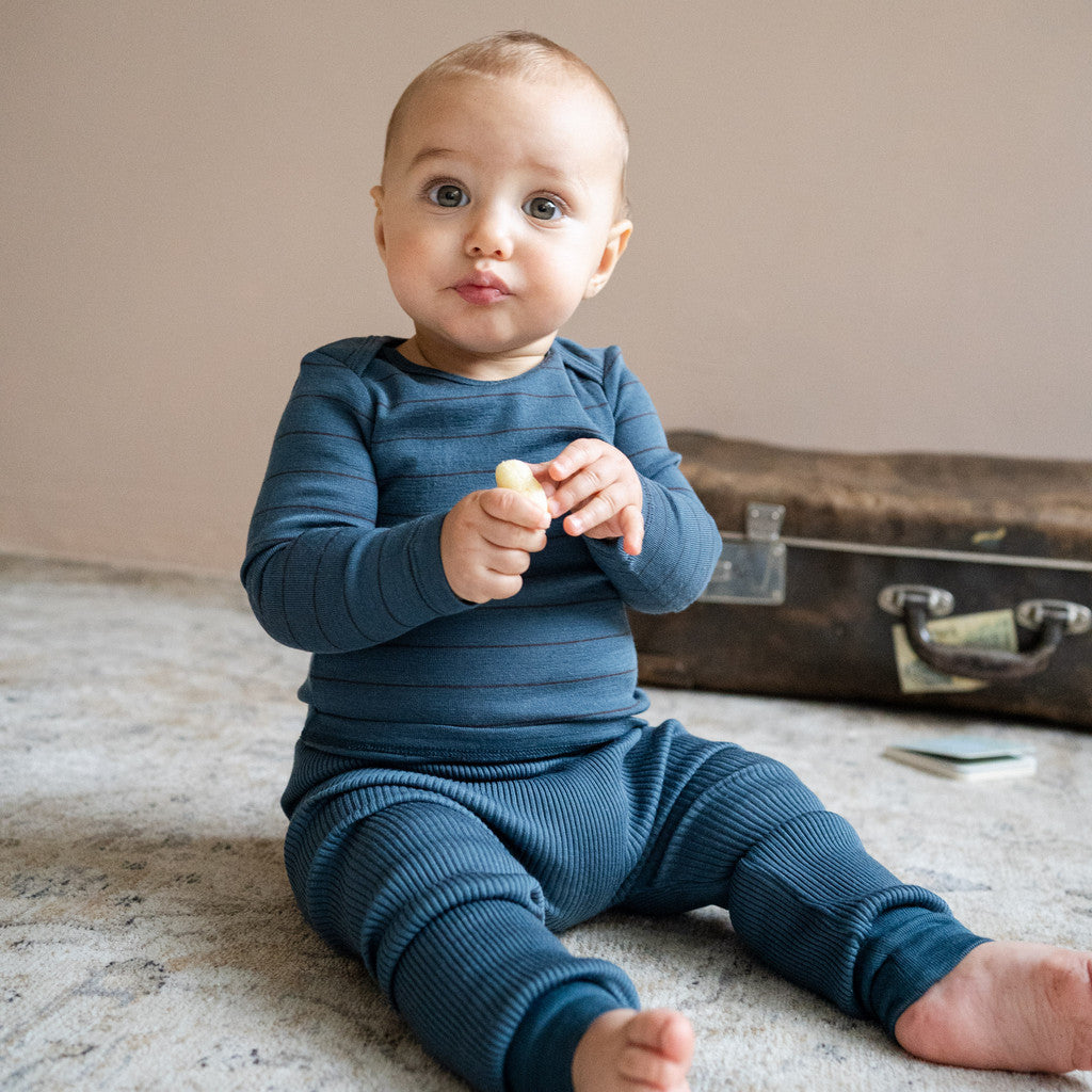 minimalisma Aspin - Baby wool long sleeve top Blouse for babies Surf Stripes