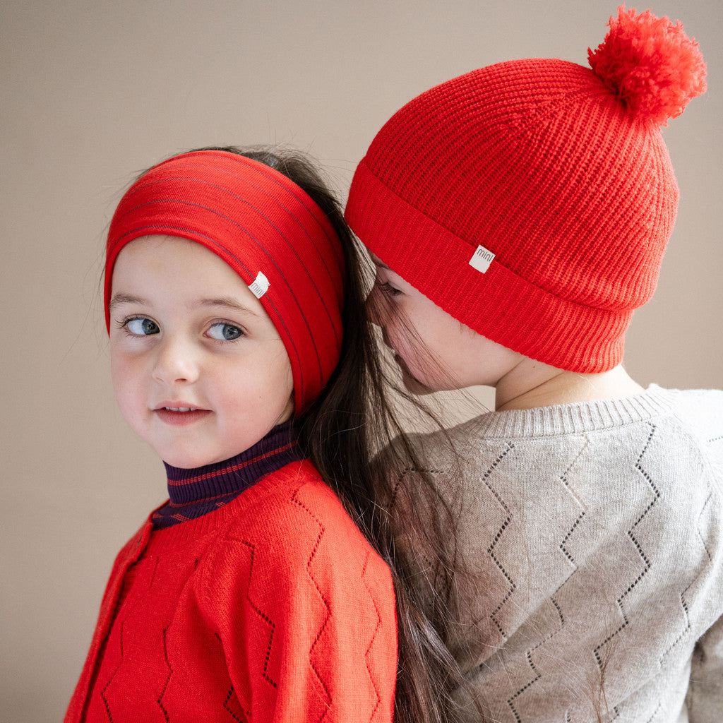 minimalisma Asterix - Children's wool headband Bib / Hairband / Acc Red Stripes