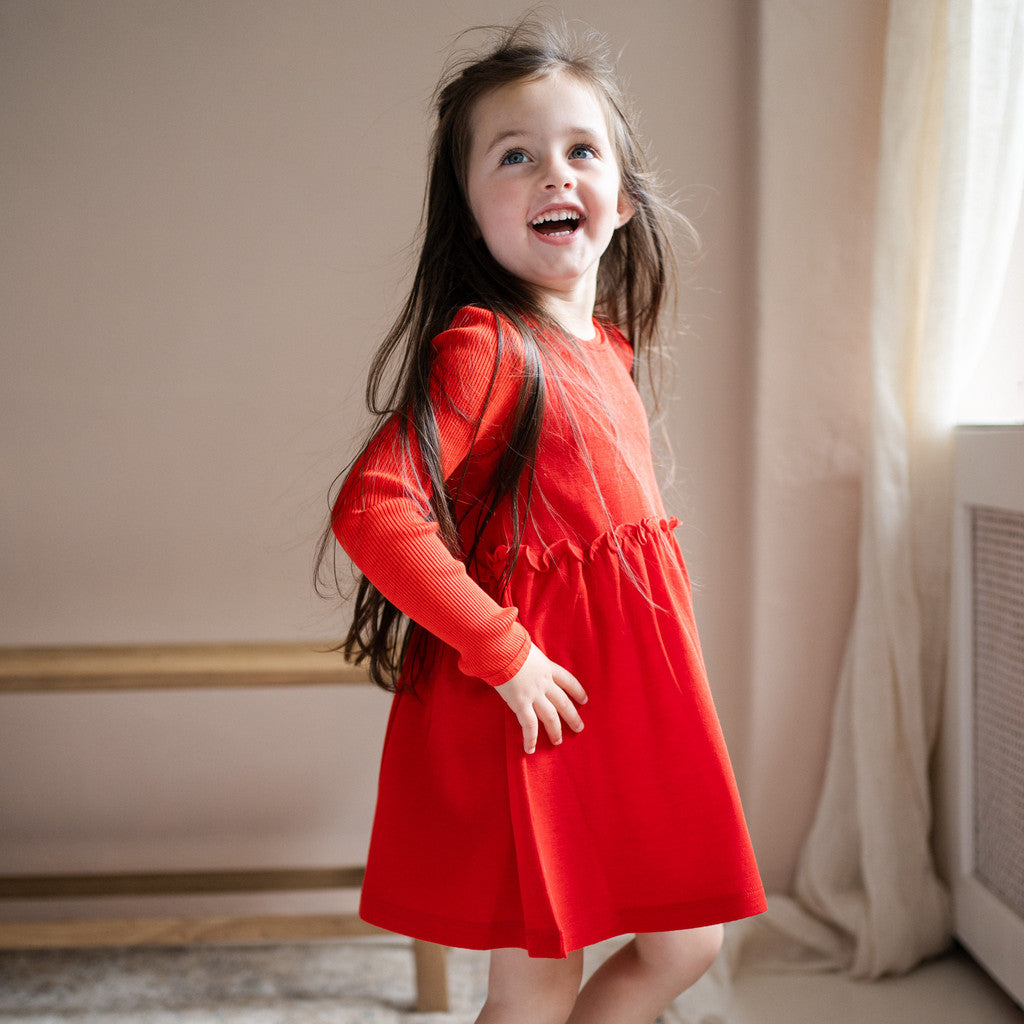 minimalisma Astrid - Children's wool sleeveless dress Dress Red