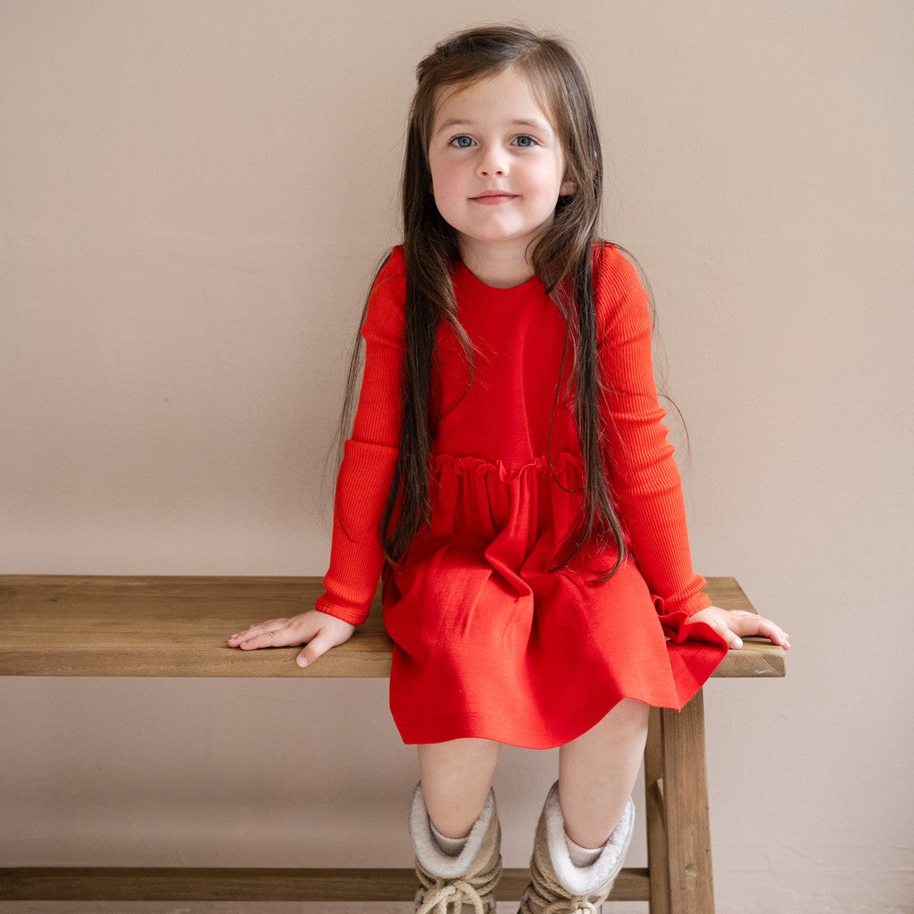 minimalisma Astrid - Children's wool sleeveless dress Dress Red