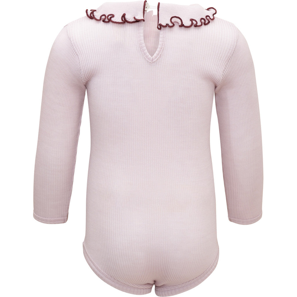 minimalisma Athena - Baby wool long sleeve collared bodysuit Body Peony